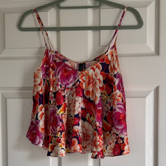 Marciano (Guess) 100% Silk Floral Spaghetti Strap Flowy Camisole XS - Picture 6 of 8